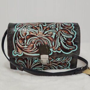 NWT Patricia Nash Gracchi Turquoise Shoulder Crossbody Bag